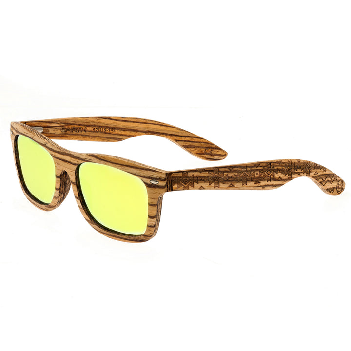 Earth Wood Maya Polarized  Sunglasses Zebrawood/Yellow