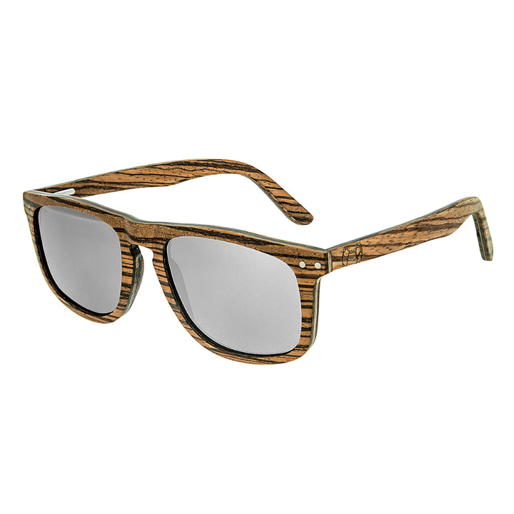 Earth Wood Pacific Polarized   Sunglasses- Zebrawood/Grey