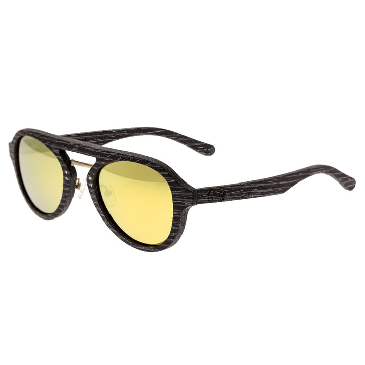 Earth Wood Cruz Polarized  Sunglasses Black Stripe/Gold