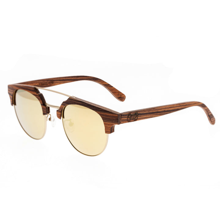 Earth Wood Kai Polarized  Sunglasses Brown Stripe/Gold