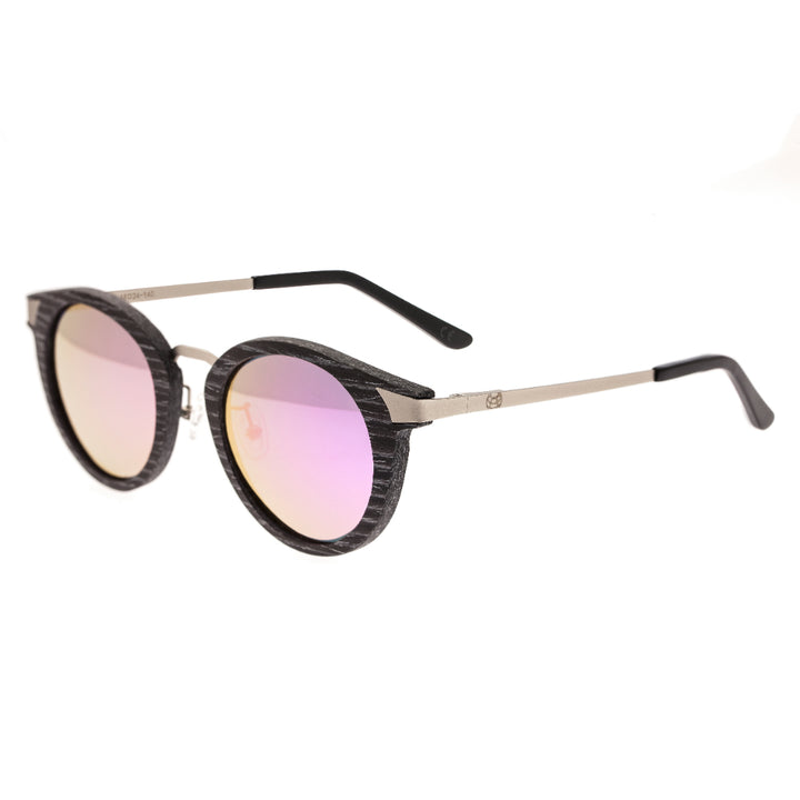 Earth Wood Zale Polarized  Sunglasses Black Stripe/Pink