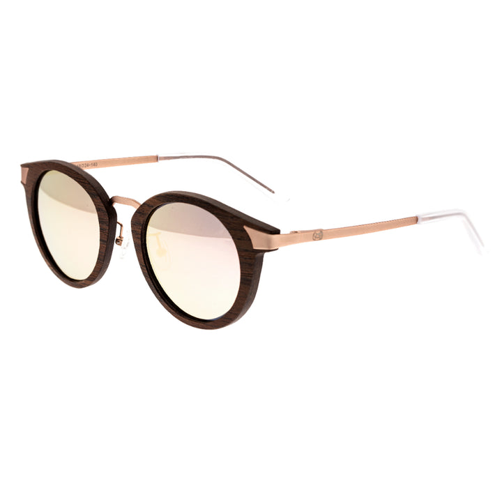 Earth Wood Zale Polarized  Sunglasses Walnut Zebrawood/Rose Gold