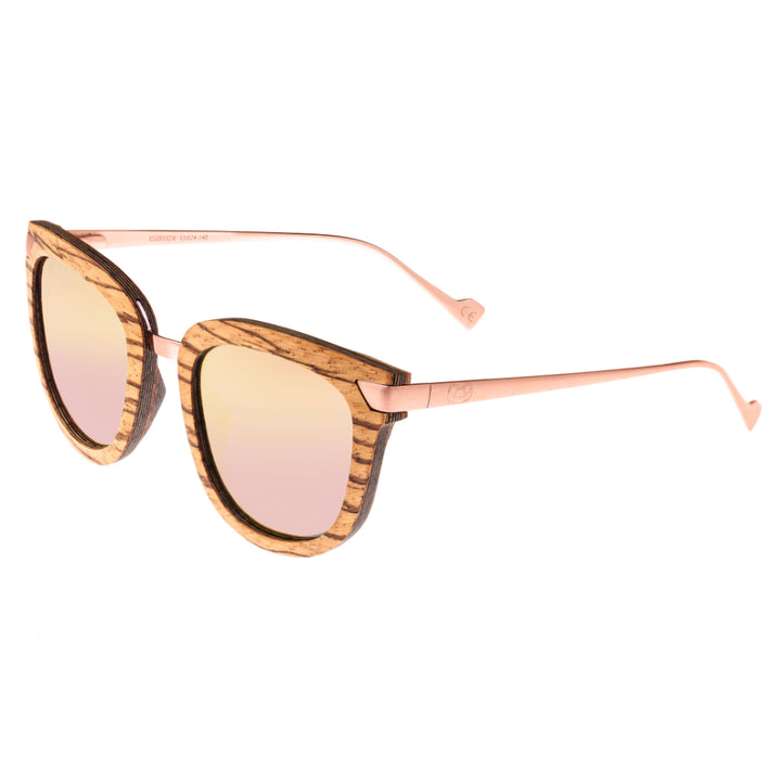 Earth Wood Nissi Polarized  Sunglasses Zebrawood/Rose Gold