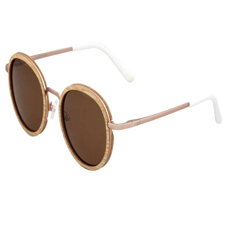 Earth Wood Himara Polarized  Sunglasses Rose Gold/Brown