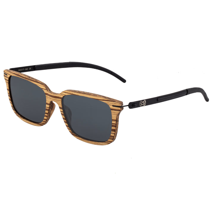 Earth Wood Doumia Polarized  Sunglasses Zebrawood/Black