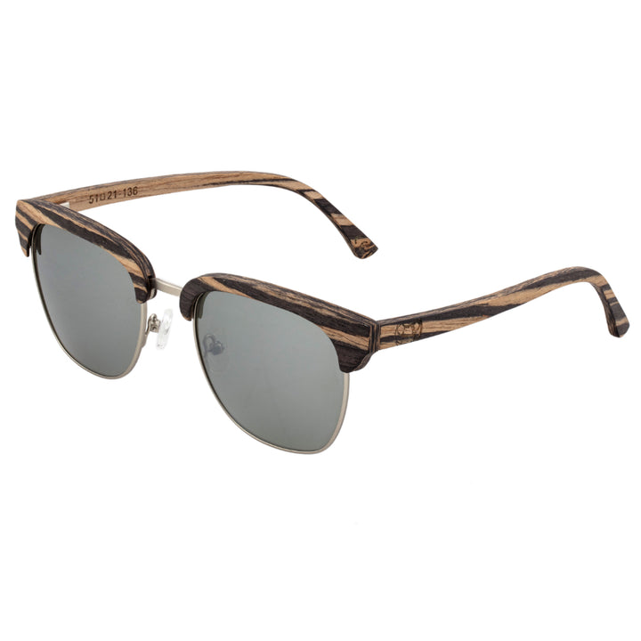 Earth Wood Sassel Polarized  Sunglasses-Ebony/Silver