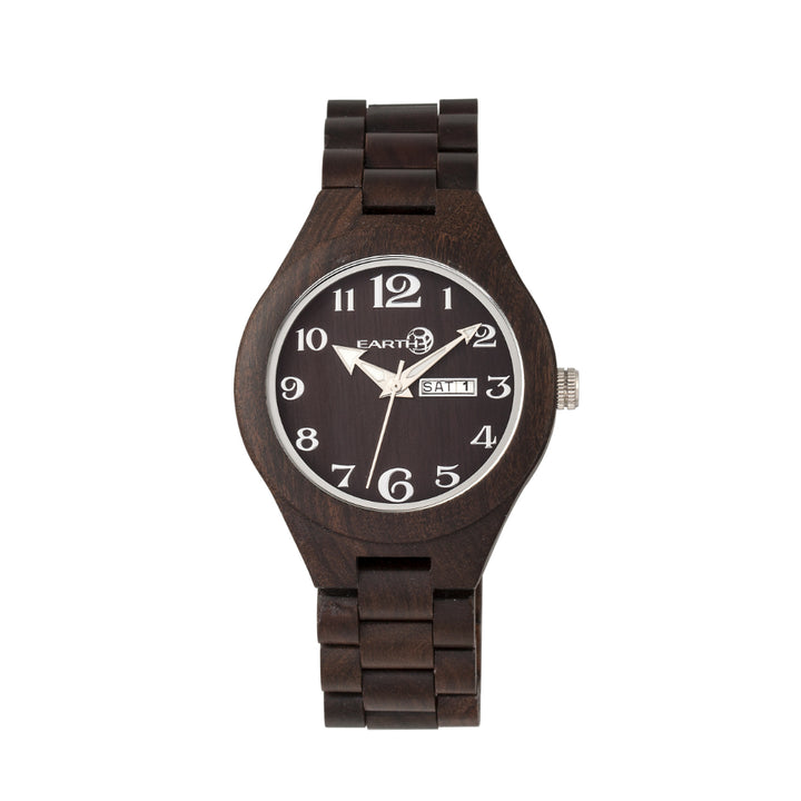 Earth Wood Sapwood Bracelet  Watch w/Date Dark Brown