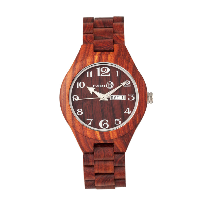 Earth Wood Sapwood Bracelet   Watch w/Date Red