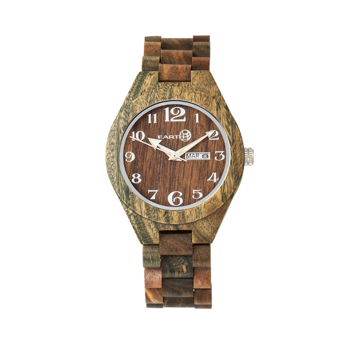 Earth Wood Sapwood Bracelet  Watch w/Date Olive