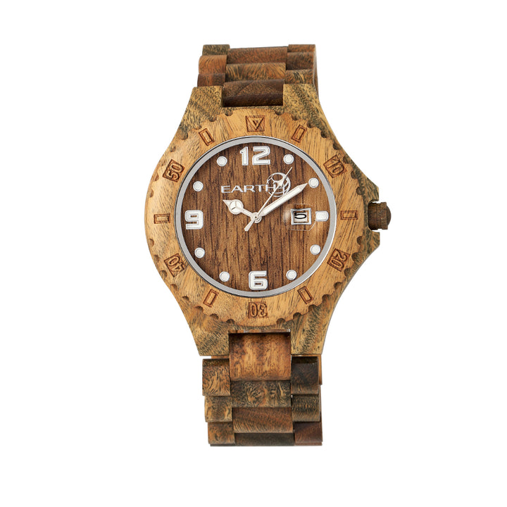 Earth Wood Raywood Bracelet  Watch w/Date Olive