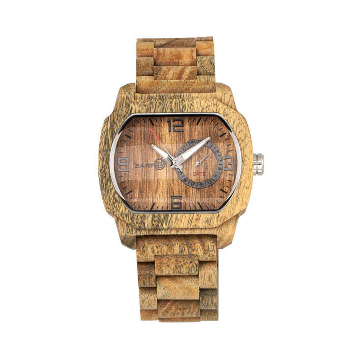 Earth Wood Scaly Bracelet  Watch w/Date Olive