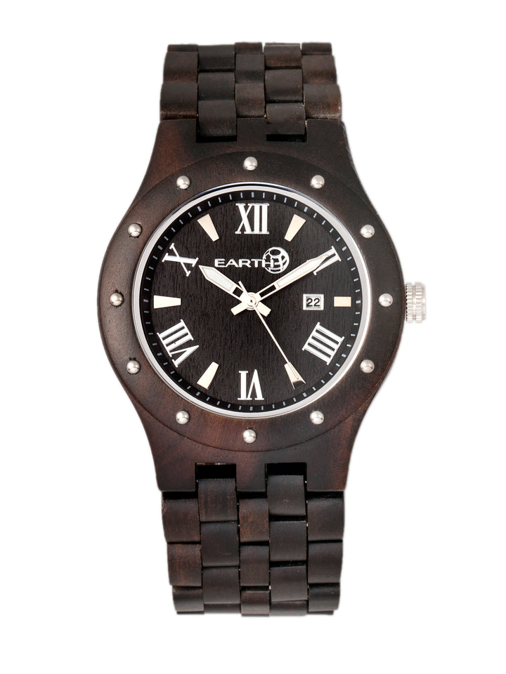 Earth Wood Inyo Bracelet  Watch w/Date Dark Brown