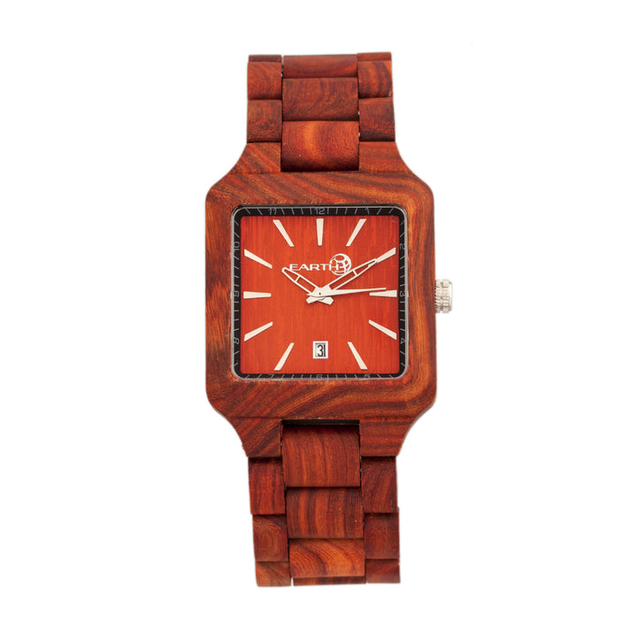 Earth Wood Arapaho Bracelet  Watch w/Date Red