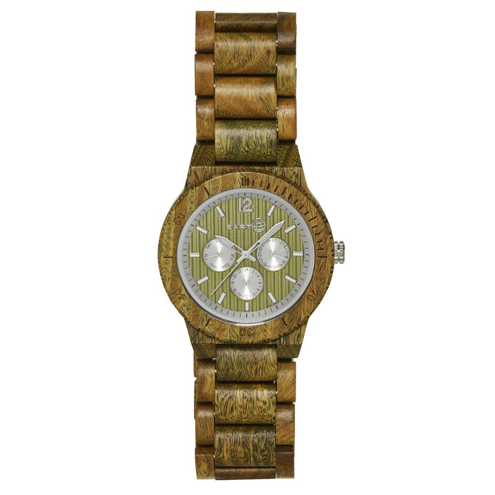 Earth Wood Bonsai Bracelet  Watch w/Day/Date Olive